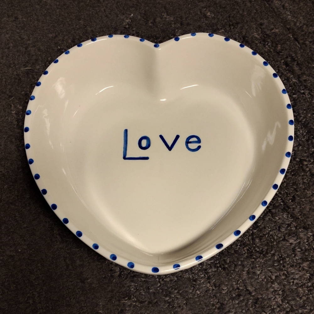 Like-New Vintage 1997 Bath and Body Works Heart Shaped 12" Glazed Bakeware Dish